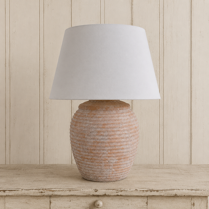 TERRACOTTA RIBBED LAMP 50x50x64cm